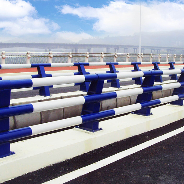 不锈钢桥梁防撞护栏-蓝白相间